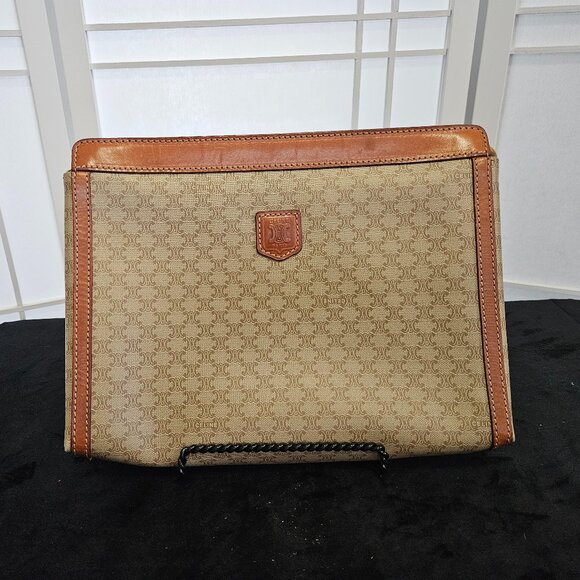 Celine Clutch Bag - Brown PVC - 11" x 8.5" - EUC - Picture 1 of 13